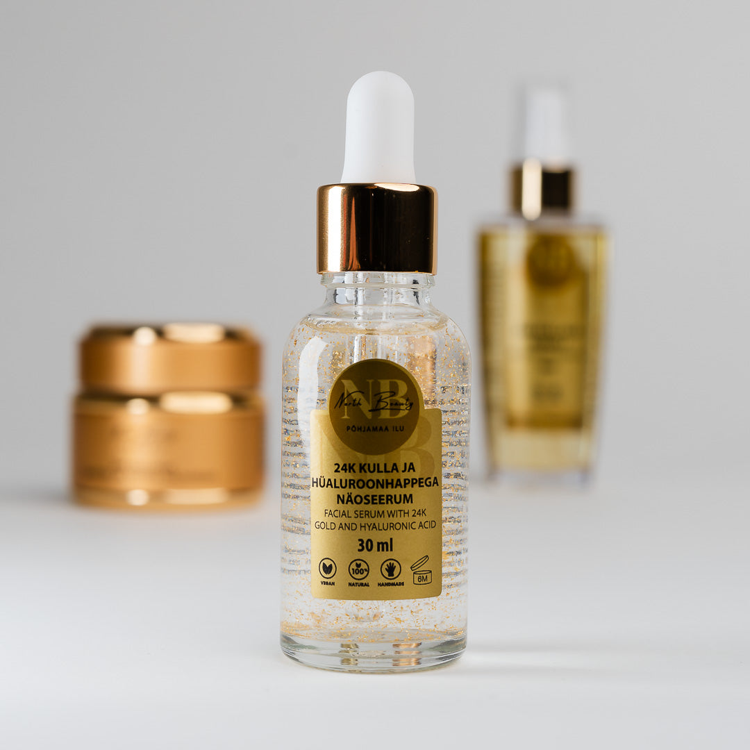 24K Gold and Hyaluronic Acid Face Serum, 30ml