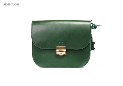 Natural Leather Saddle Bag Large – Green