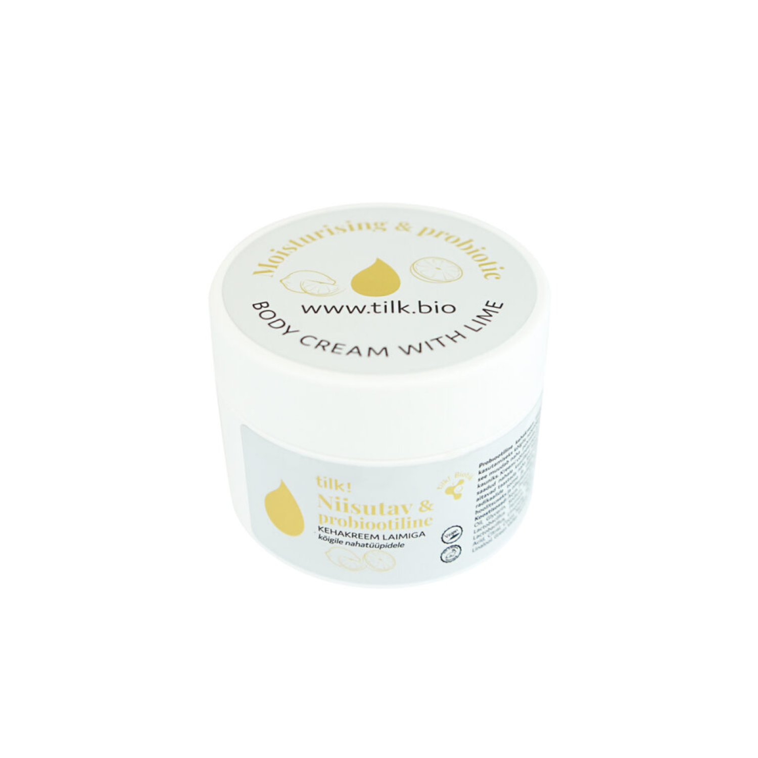 Moisturising Probiotic Body Cream with Lime for All Skin Types, 200ml